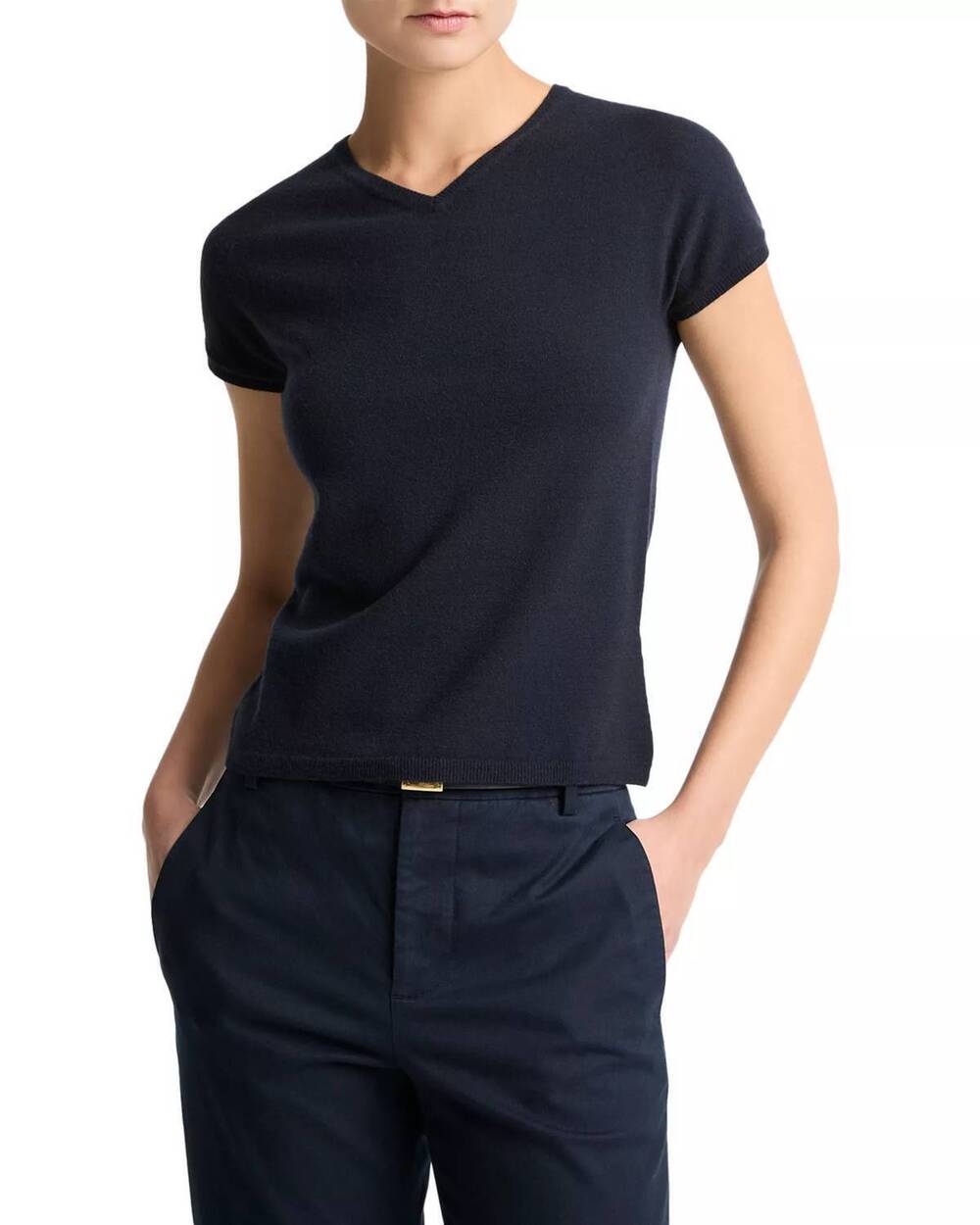 NEW VINCE women's high v neck tee in eclipse